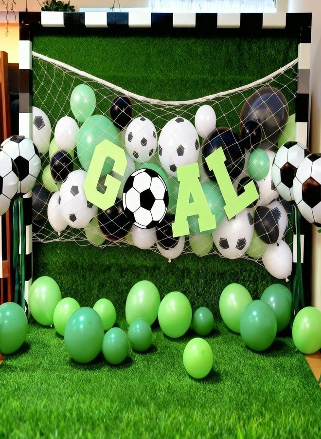 Arrowbash 26 Pcs Soccer Party Decorations Soccer Birthday Party Supplies Include Balloons Goal Banner and Natural Fish Net Decoration Barcelona Balloons for Children Football Lover Sport Baby Shower - Image 2
