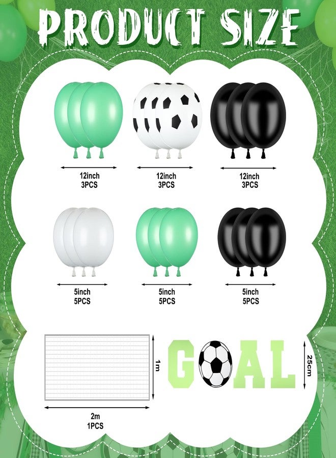 Arrowbash 26 Pcs Soccer Party Decorations Soccer Birthday Party Supplies Include Balloons Goal Banner and Natural Fish Net Decoration Barcelona Balloons for Children Football Lover Sport Baby Shower - Image 3