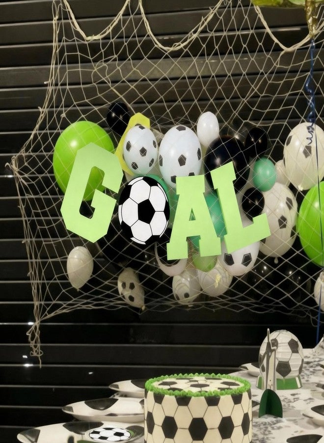 Arrowbash 26 Pcs Soccer Party Decorations Soccer Birthday Party Supplies Include Balloons Goal Banner and Natural Fish Net Decoration Barcelona Balloons for Children Football Lover Sport Baby Shower - Image 4
