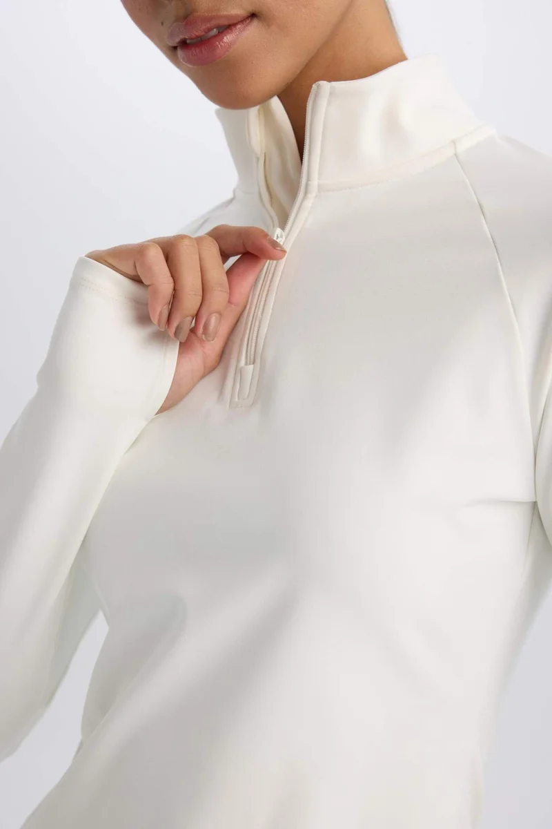 Defacto  DeFactoFit Standard Fit Stand-up Collar Sports T-Shirt for Women | Best Price UAE