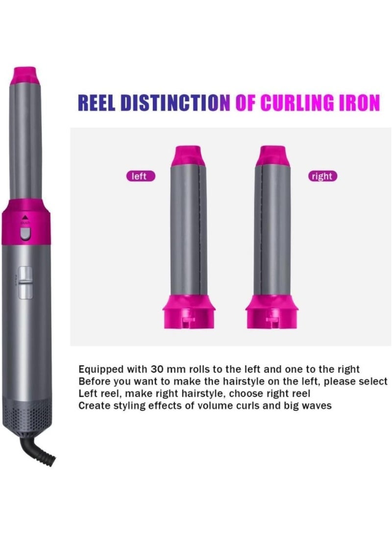 ج ت س آ ل مجموعة أدوات مجفف الشعر وتصفيف الشعر بالهواء الساخن 5 في 1، مجفف شعر متعدد الوظائف، ومكواة تجعيد، ومكواة فرد الشعر، ومكواة تكثيف الشعر، ومكواة تنعيم الشعر، وملحقات قابلة للتبديل لجميع أنواع الشعر الأنيق. - Image 5