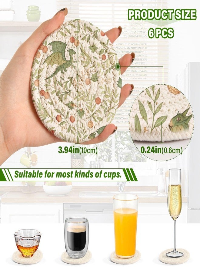 ويلداي مجموعة قواعد أكواب WELLDAY بتصميم تنانين من العصور الوسطى، 6 قطع مع حامل - قواعد أكواب ماصة لأنواع مختلفة من الأكواب، طاولة خشبية، ديكور منزلي، 4 بوصة - Image 3