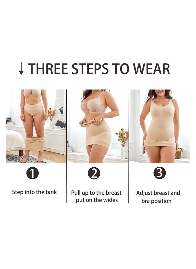 SYOSI - Women's Tummy Control Shapewear Tank Tops 2 Pack Seamless Compression Camisole Slimming Body Shaper (L) - Image 1