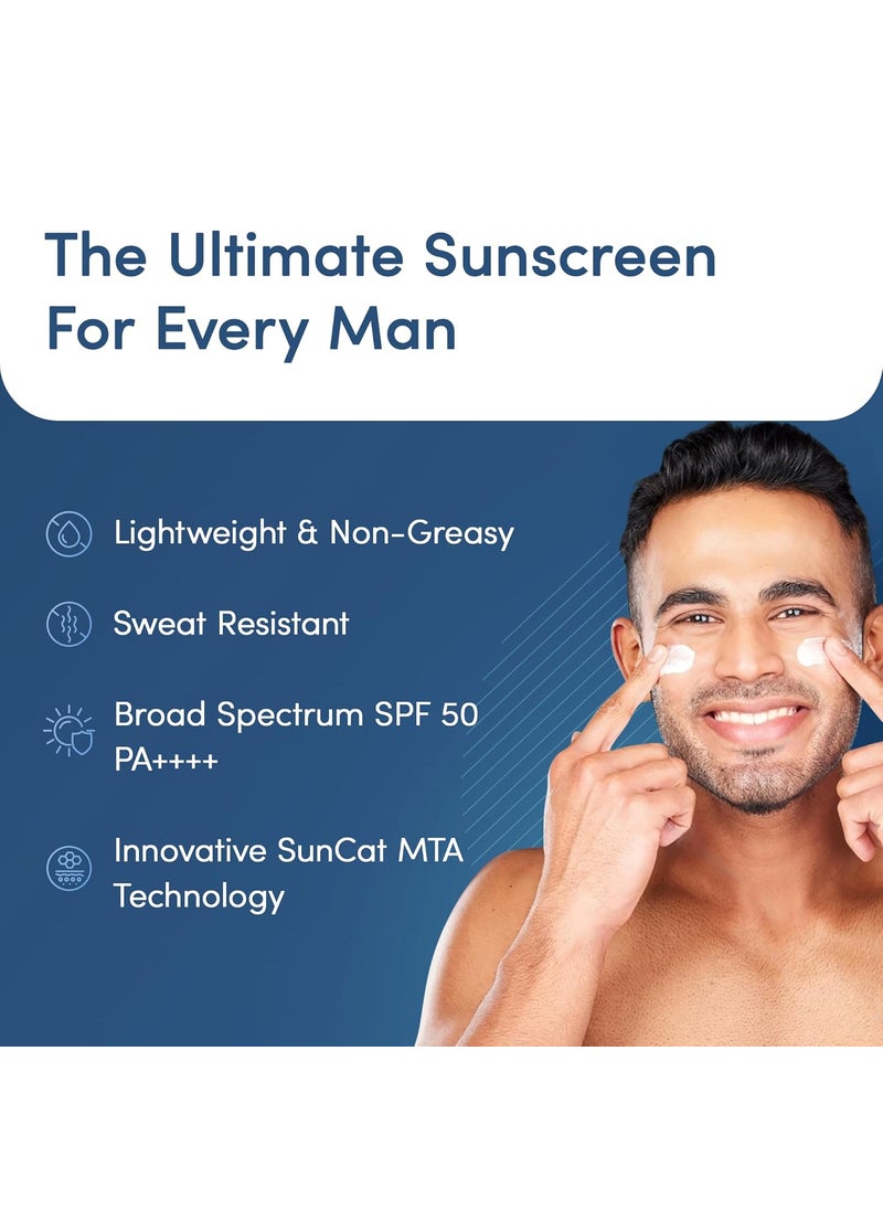 Man Matters Man Matters Probiotic Sunscreen SPF 50 PA 50ml  SunCat MTA Technology  Sweat Resistant  Broad Spectrum Protection  Centella Rice Water  Niacinamide  Non Greasy 0 White Cast  Lightweight  - Image 2