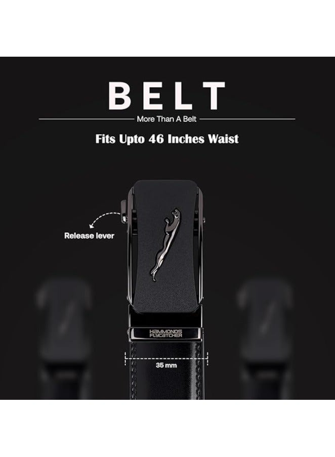 HAMMONDS FLYCATCHER Leather Belts for Men Leather Original - Autolock Micro Adjustable Ratchet Track leather belt for men formal - Mens Belt Leather branded Formal & Casual Wear - Image 4