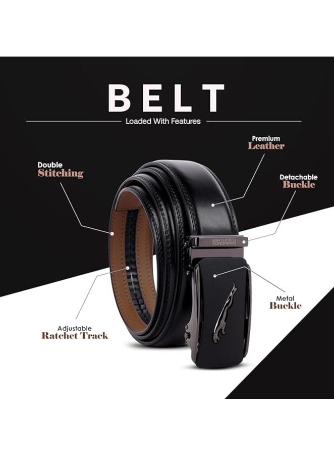 HAMMONDS FLYCATCHER Leather Belts for Men Leather Original - Autolock Micro Adjustable Ratchet Track leather belt for men formal - Mens Belt Leather branded Formal & Casual Wear - Image 5