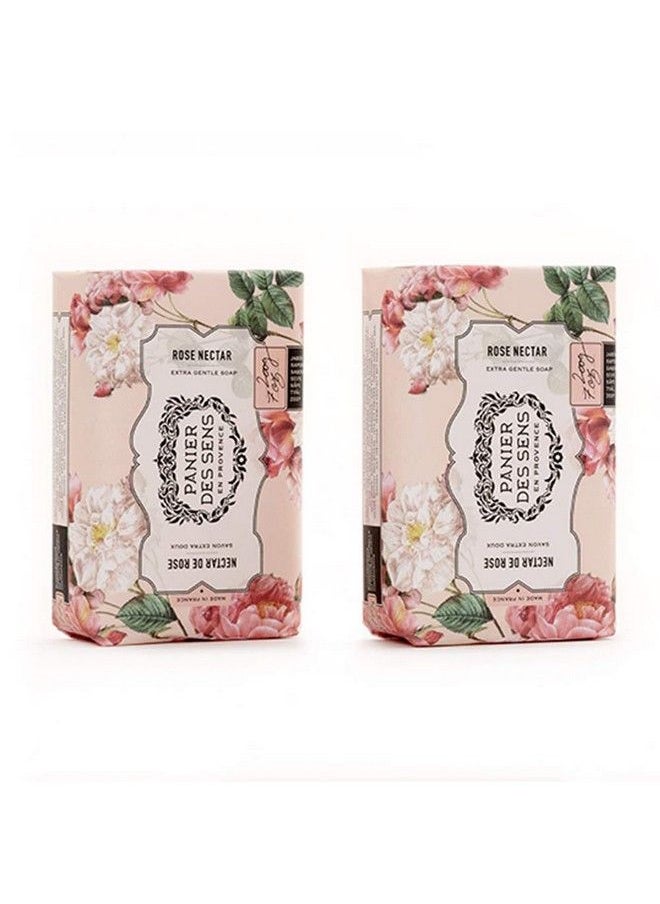 PANIER DES SENS Rose Shea Butter Natural Bar Soap Bath & Body Soap Bars Made In France 95% Natural 2 Bars 7Oz/200G Each  - Image 1