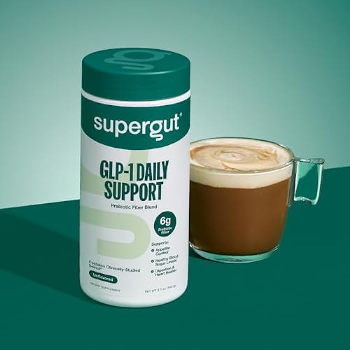 Supergut GLP1 Daily Support - High Fiber GLP-1 Supplement Powder for Women & Men - Sugar-Free Drink Mix for Gut Health (20 Servings) - Image 2