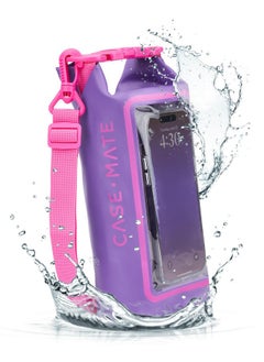 CASE-MATE Beach Phone Bag Ip68 Waterproof Dry Bag 2L Roll Top Waterproof Pool Bag W;Phone Case;Pouch Boating & Kayak Accessories Essentials For Swimming Beach & Travel Purple Paradise  - Image 2