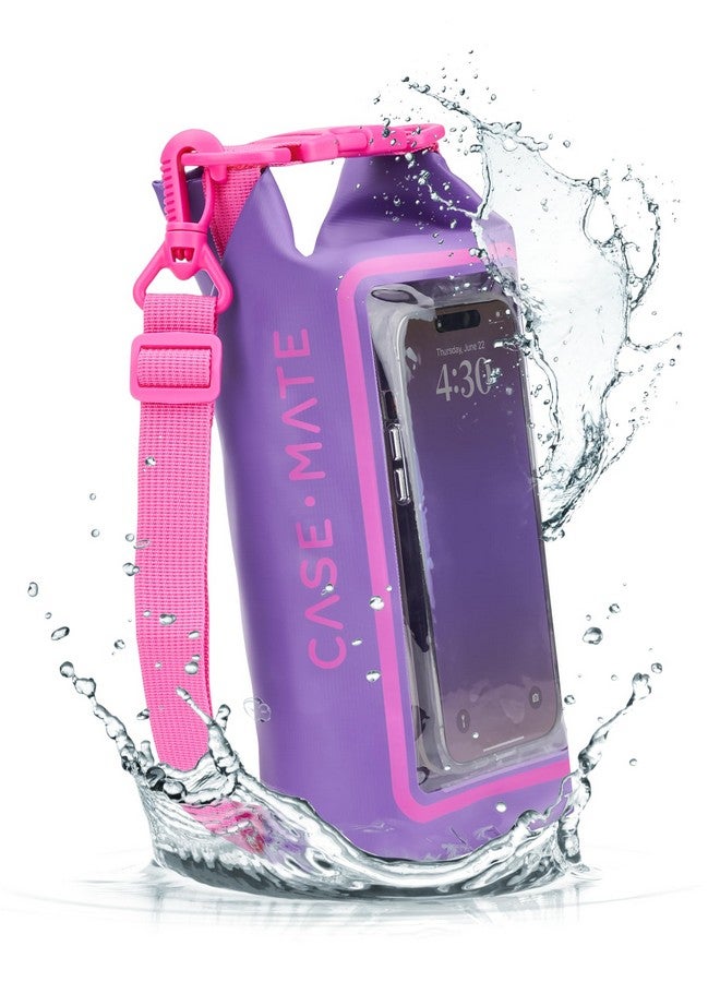CASE-MATE Beach Phone Bag Ip68 Waterproof Dry Bag 2L Roll Top Waterproof Pool Bag W;Phone Case;Pouch Boating & Kayak Accessories Essentials For Swimming Beach & Travel Purple Paradise - Image 2