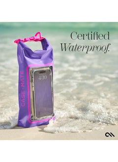 CASE-MATE Beach Phone Bag Ip68 Waterproof Dry Bag 2L Roll Top Waterproof Pool Bag W;Phone Case;Pouch Boating & Kayak Accessories Essentials For Swimming Beach & Travel Purple Paradise  - Image 4