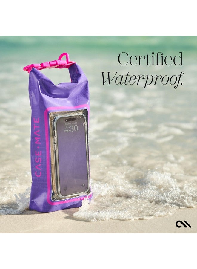 CASE-MATE Beach Phone Bag Ip68 Waterproof Dry Bag 2L Roll Top Waterproof Pool Bag W;Phone Case;Pouch Boating & Kayak Accessories Essentials For Swimming Beach & Travel Purple Paradise - Image 4
