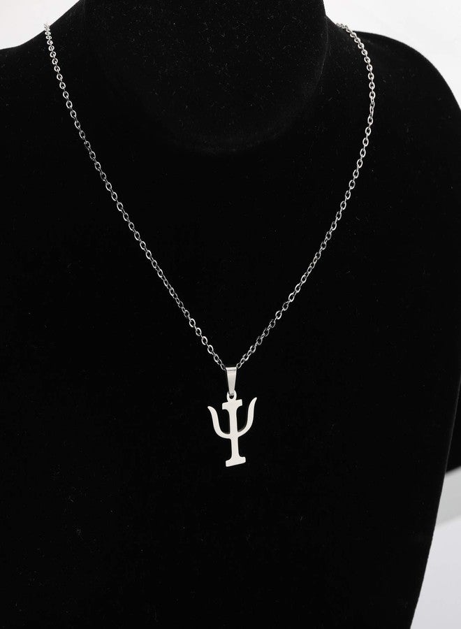 HOLLP Psi Symbol Necklace Bracelet Psychology Psychiatry Psi Symbol Pendant Necklace Bracelet Greek Alphabet Necklace Medical Sign Jewelry, Metal, No Gemstone - Image 2