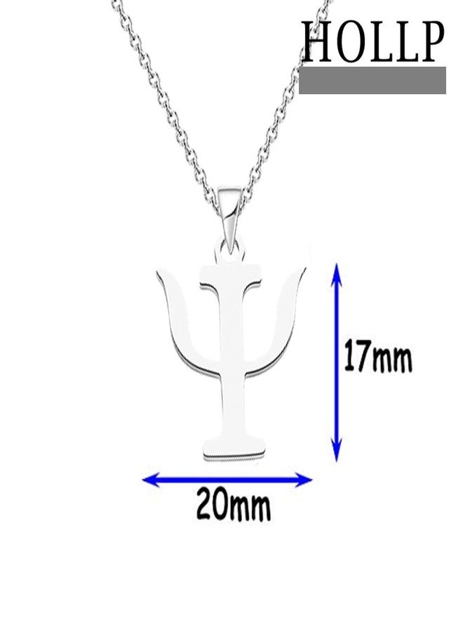 HOLLP Psi Symbol Necklace Bracelet Psychology Psychiatry Psi Symbol Pendant Necklace Bracelet Greek Alphabet Necklace Medical Sign Jewelry, Metal, No Gemstone - Image 5