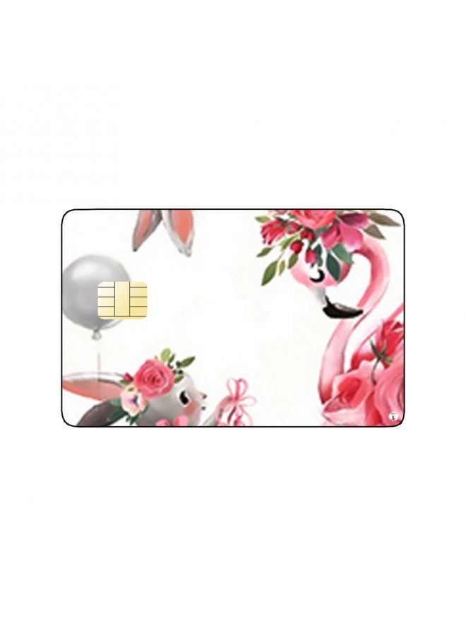 RKN PRINTED BANK CARD STICKER Cute Animals Drawing With Flowers - Image 1