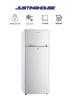 Double Door Refrigerator, 204 Liters, White - JSRF-229D