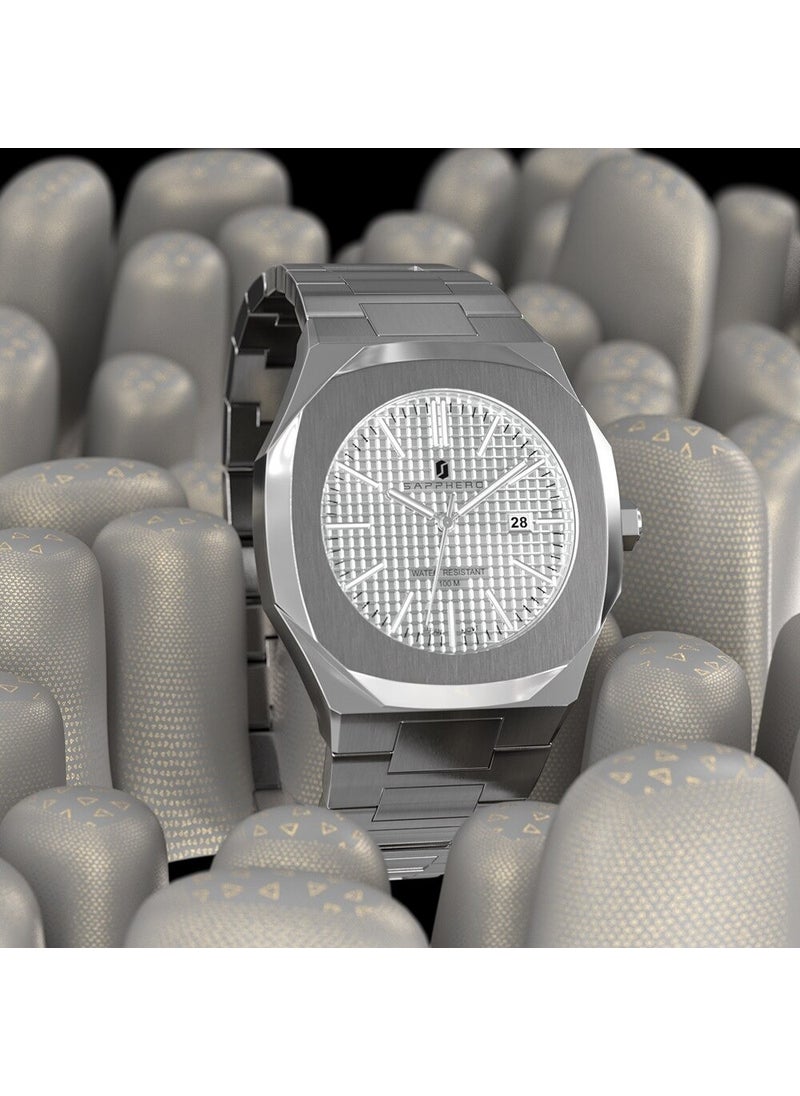 Sapphero - Original Made in Germany 100M Waterproof Japan Miyota Quartz Mechanism Stainless Steel Men's Wristwatch - Image 1