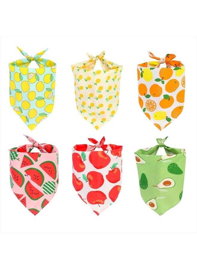 VIPITH 6 Pack Bundles Dog Bandanas, Bows & Bow Ties - Summer, Spring Floral Fruity Patterns for Boys and Girls' Dogs (Small to Large) - Image 1