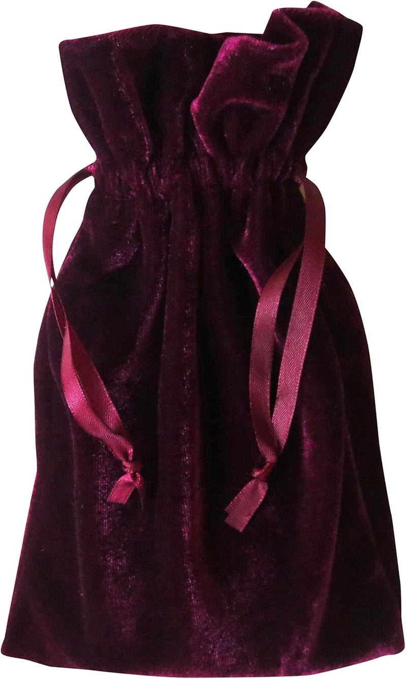 Tarot and Dice Bag: Wine Velvet Bag 6x9"