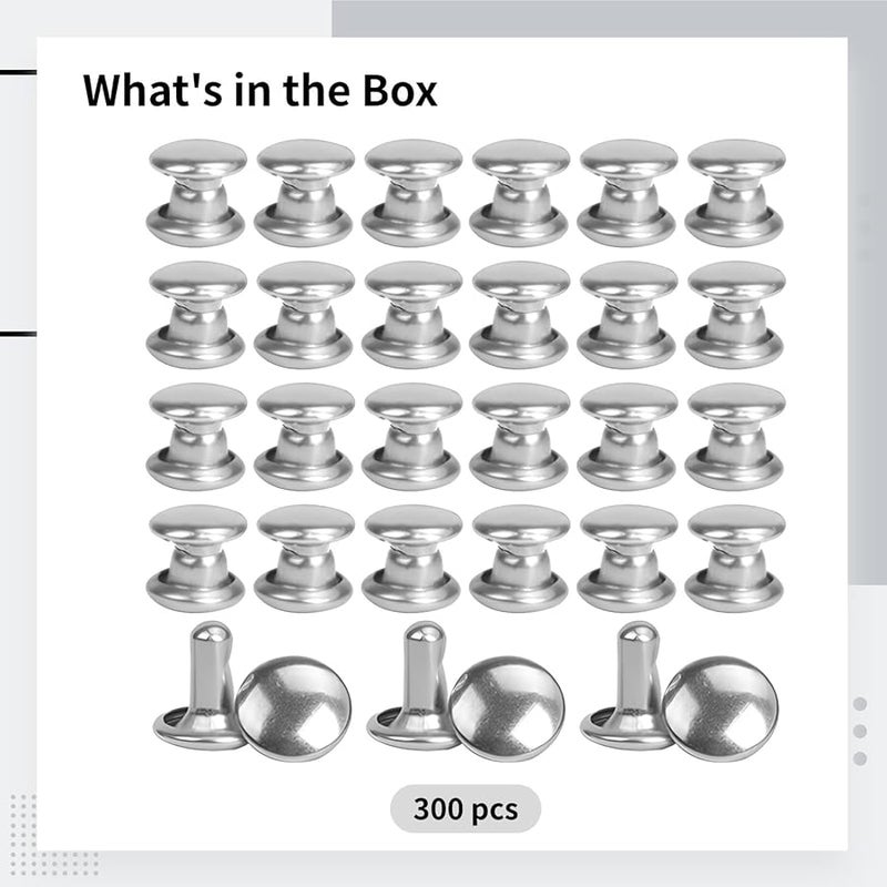 Nickel Plated Copper Rivets 0 24 X 0 24 Inch 300 Pcs For Leathercraft DIY Clothing - Image 4