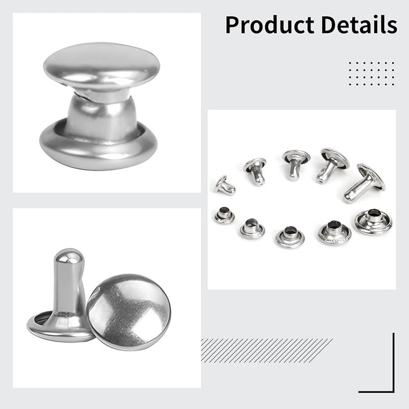 Nickel Plated Copper Rivets 0 24 X 0 24 Inch 300 Pcs For Leathercraft DIY Clothing - Image 5