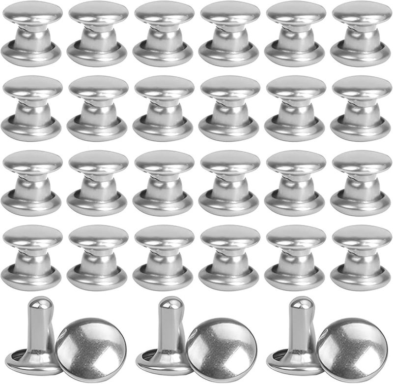 Nickel Plated Copper Rivets 0 24 X 0 24 Inch 300 Pcs For Leathercraft DIY Clothing - Image 2