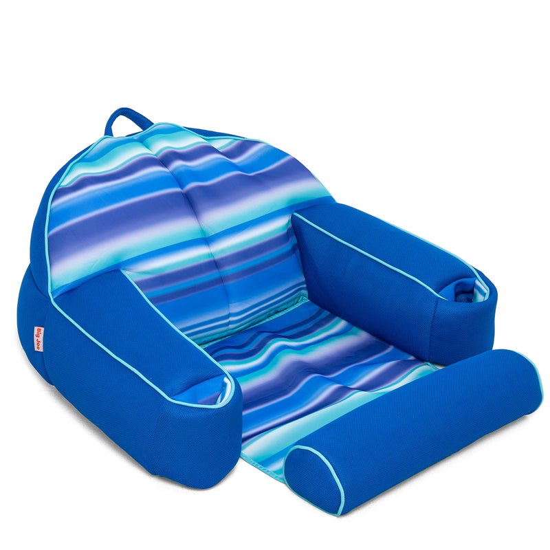 Big Joe Lazy Lounger No Inflation Needed Pool Float with Headrest and Footrest Blurred Blue Double Sided Mesh Quick Draining Fabric 35 feet Lounger - Image 2