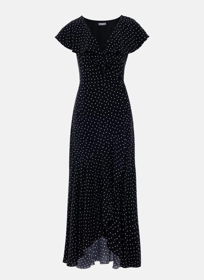 Lichi Polka dot midi wrap dress