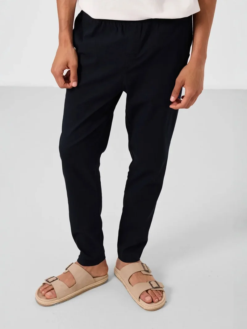 تومي لايف TOMMY Men's Straight-leg Gabardine Chinos