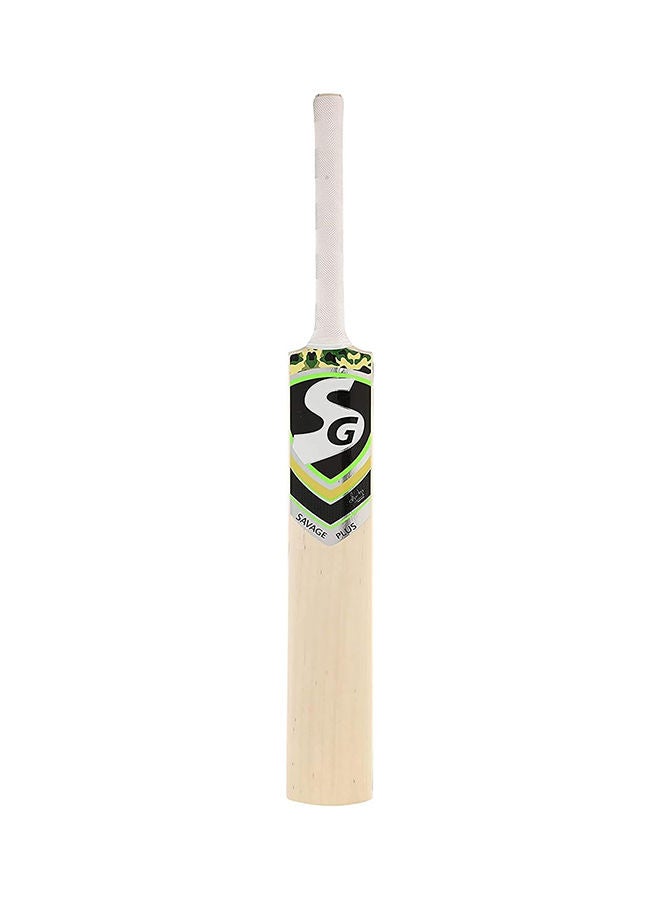 SG Savage Plus Cricket Bat For Mens and Boys (Beige, Size - 4) | Material: Kashmir Willow | Lightweight | Free Cover | Ready to play | For Profe ional Player - Image 1