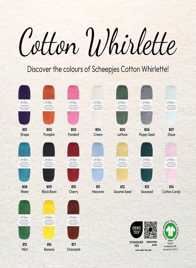 Scheepjes Cotton Whirlette Yarn 100g - Black Bean 809 - Image 2