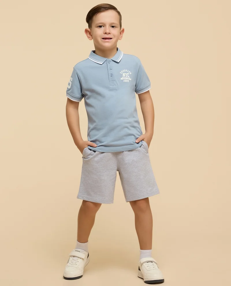 أر أند بي Printed Polo T-Shirt with Short Sleeves