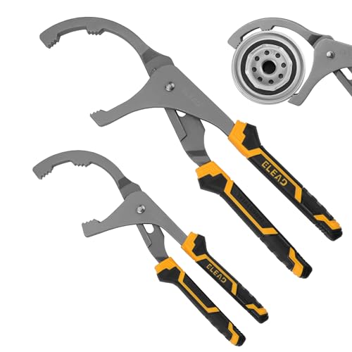 ELEAD Adjustable Oil Filter Wrench Set - 9" & 12" Oil Filter Pliers Oil Filter Removal Tools for Cars, Trucks, Motorcycles - Durable Carbon Steel, Ergonomic Grip, Easy Access Design - Image 1