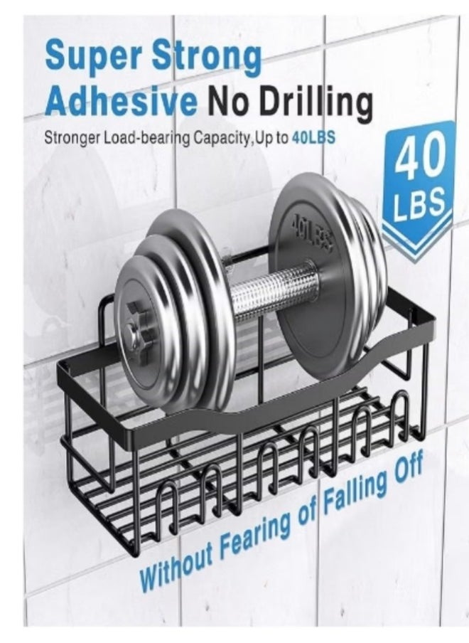 Shuer - Shower Caddy 5 Pack, Adhesive Bathroom Organizer for Bathroom Storage Kitchen, No Drilling, Large Capacity, Rustproof Stainless Steel Bathroom Organizer Shelves for Inside Shower Rack - Image 1