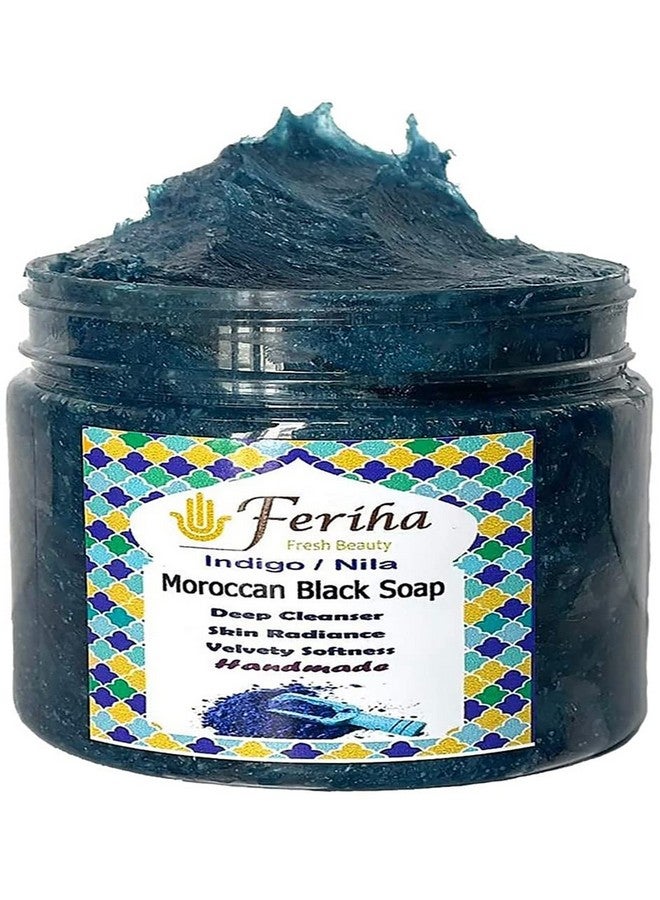 FERIHA Moroccan Black Soap Indigo Sahara Nila 100% Natural Artisan Beldi Soap - Image 1