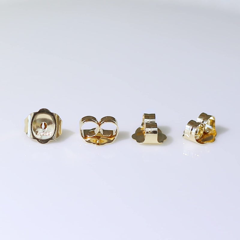 Lulau Gold Earring Backs 14K Real Gold 0.17 Grams Au585 Butterfly Yellow Solid Gold Earrings Backs Replacements For Studs 585 Hypoallergenic Pierced Secure - Image 3