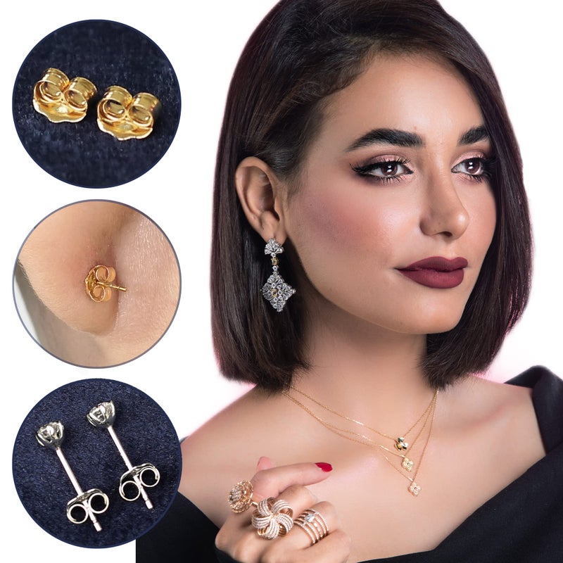 Lulau Gold Earring Backs 14K Real Gold 0.17 Grams Au585 Butterfly Yellow Solid Gold Earrings Backs Replacements For Studs 585 Hypoallergenic Pierced Secure - Image 5
