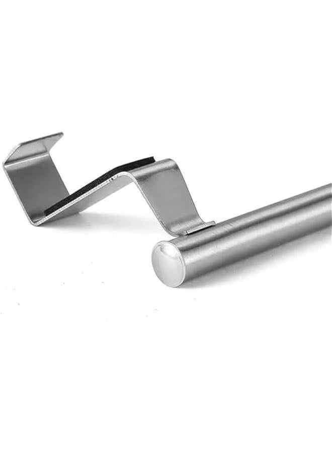 هوكور Cabinet towel rack, suitable for hanging storage accessories above cabinet doors, towels and laundry cloths, sturdy modern design stainless steel (silver) - Image 4