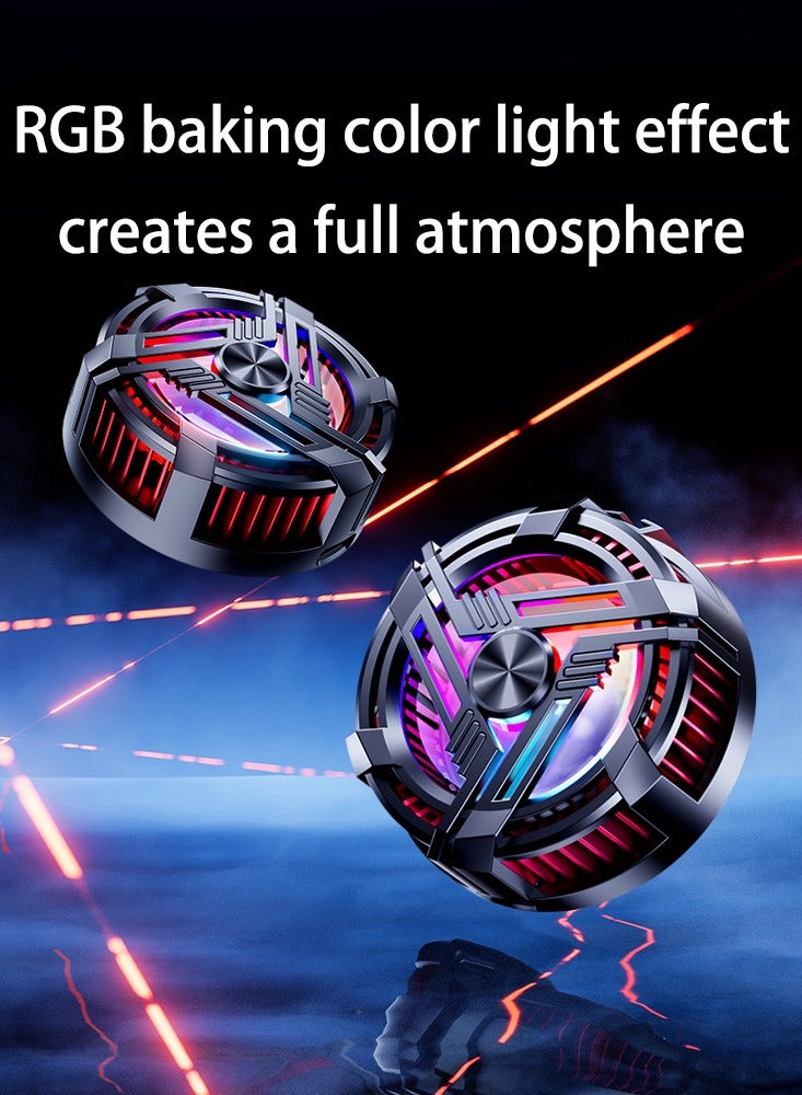 AL02 Mobile Phone Radiator, RGB Phone Cooling Fan Portable Lightweight Mobile Phone Cooling Fan, Phone Radiator with Temperature Display for Mobile Gaming,Tiktok Live Streaming  - Image 3