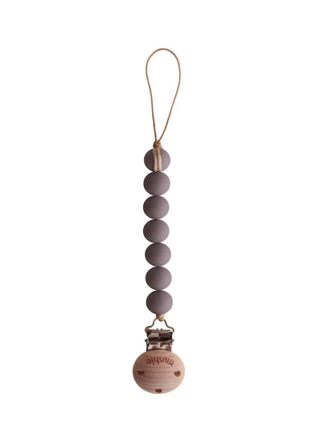mushie Pacifier Clips Halo Ash