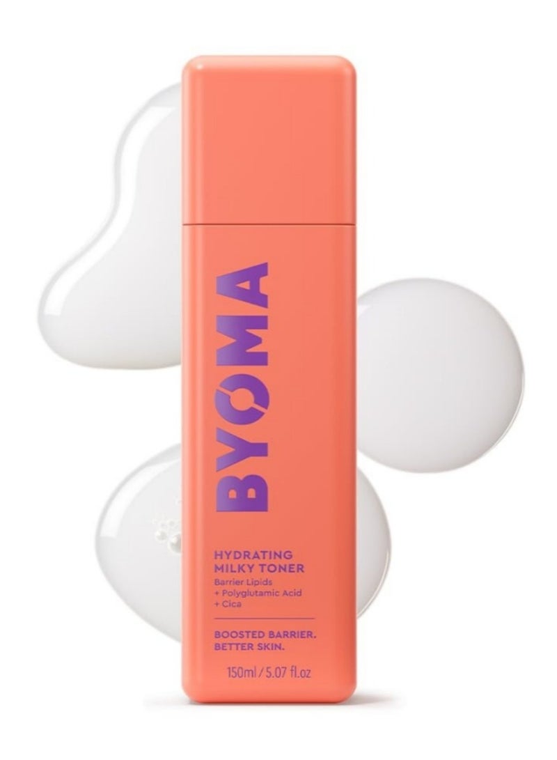 بيوما مجموعة العناية بالبشرة المرطِّبة من BYOMA – سيروم مرطِّب للوجه يحتوي على السكوالان والجلسرين والسيراميدات + تونر حليبي مرطِّب للعناية اليومية بالبشرة (السيروم 1.01 أونصة سائلة والتونر 5.07 أونصة سائلة) - Image 2
