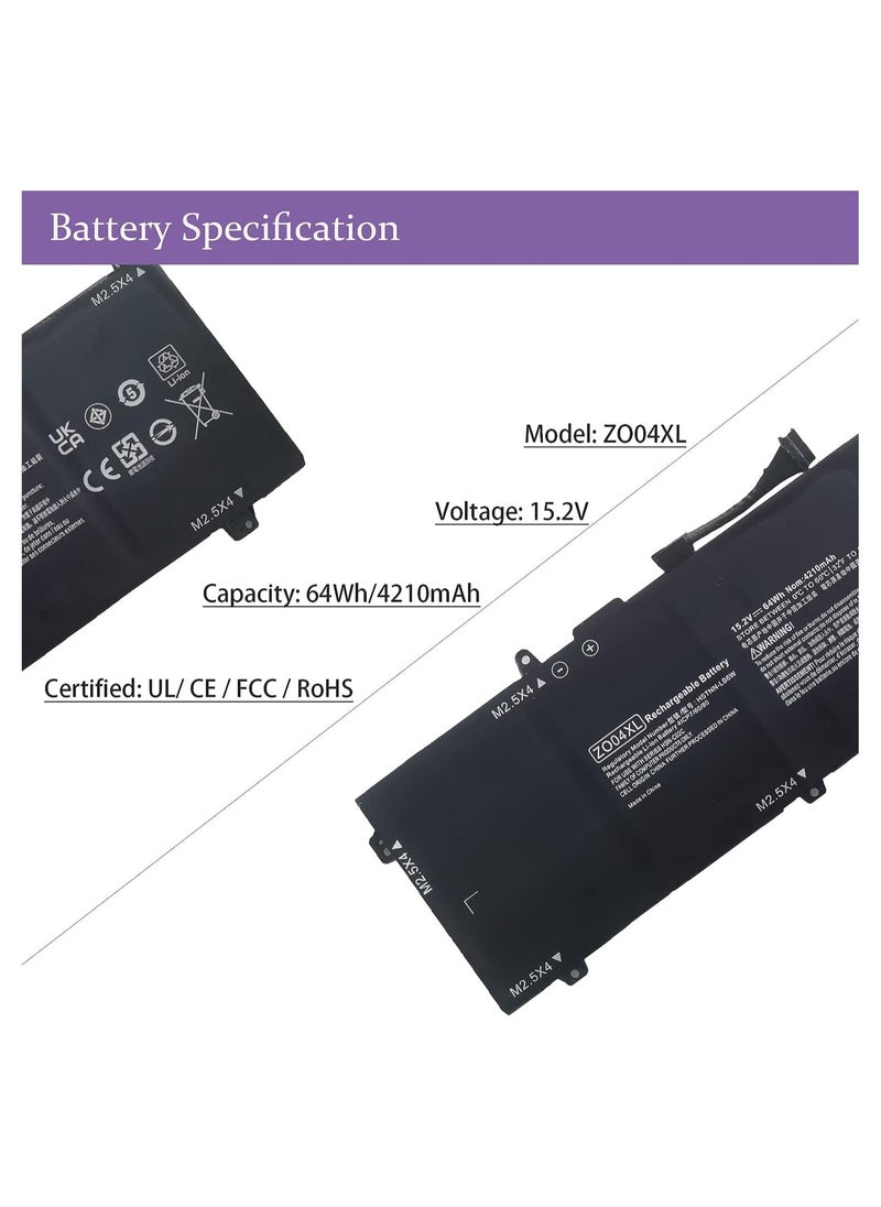 Generic - EzVoIt ZO04XL Laptop Battery Replacement for HP ZBook Studio G3 G4 Mobile Workstation Series ZO04 ZO06 ZO06XL 808396-421 - Image 1