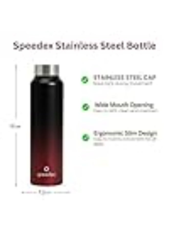 Speedex Stainless Steel Water Bottle 1 Ltr, Leak Proof Screw Cap, BIS Approved 1000 ml Metal Bottle For Daily, Office, School, Gym, Travel Use for Men, Women, Kids, Adults, Black Wine, Set of 4 - Image 4