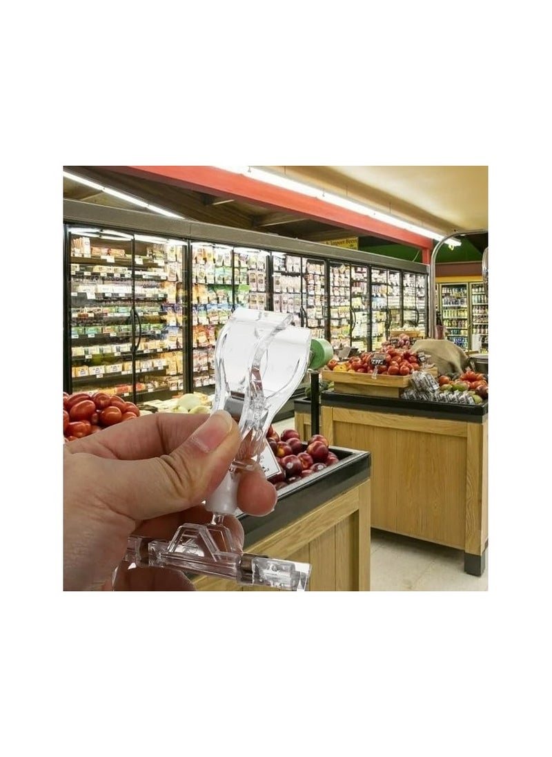 Generic 6 Pieces Plastic Merchandise Sign Clip Rotatable Sign Clips Rotatable Double Clip Merchandise Sign Display Rotatable Merchandise Sign Display Mini Clip Tag Holders for Business Cards, Transparent  - Image 4
