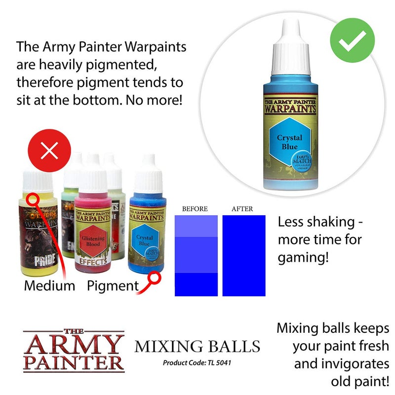 The Army Painter Paint Mixing Balls - Rust-Proof Stainless Steel Paint Mixing Balls for Mixing Model Paints - Stainless Steel Mixing Agitator Balls and Paint Balls, 5.5mm - apr. 0.22in, 100 Pcs - Image 5