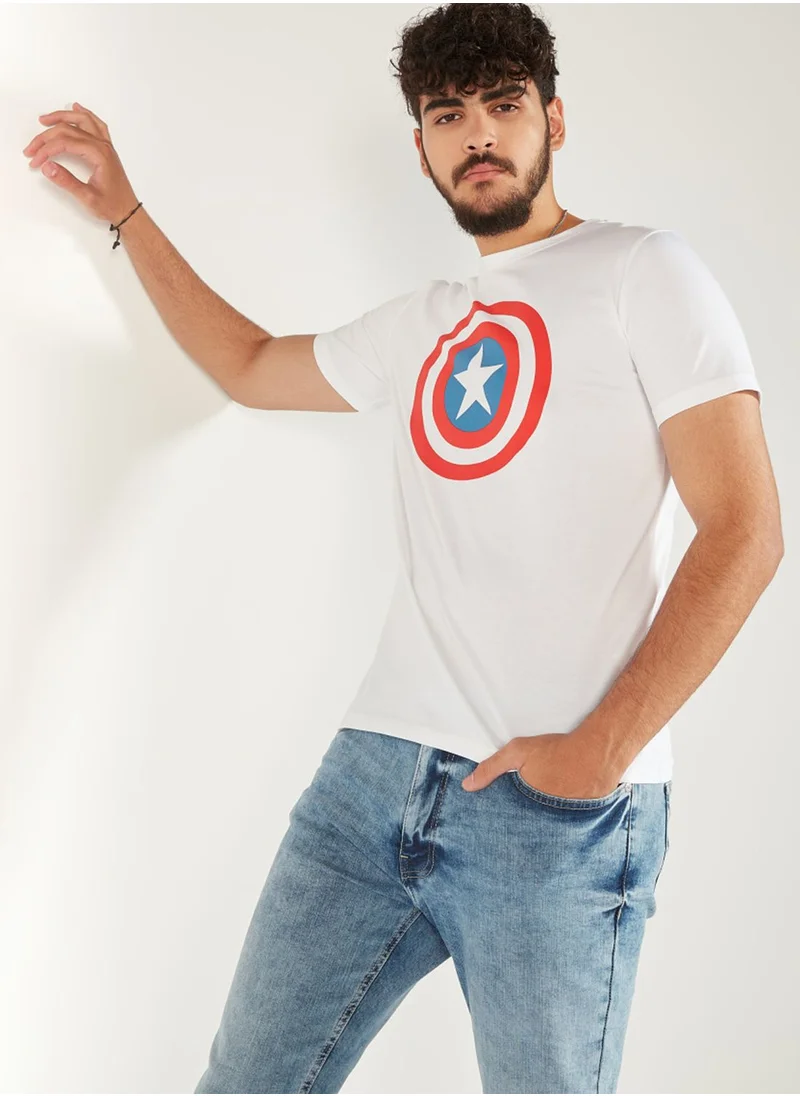 SP Characters Captain America Print T-Shirt