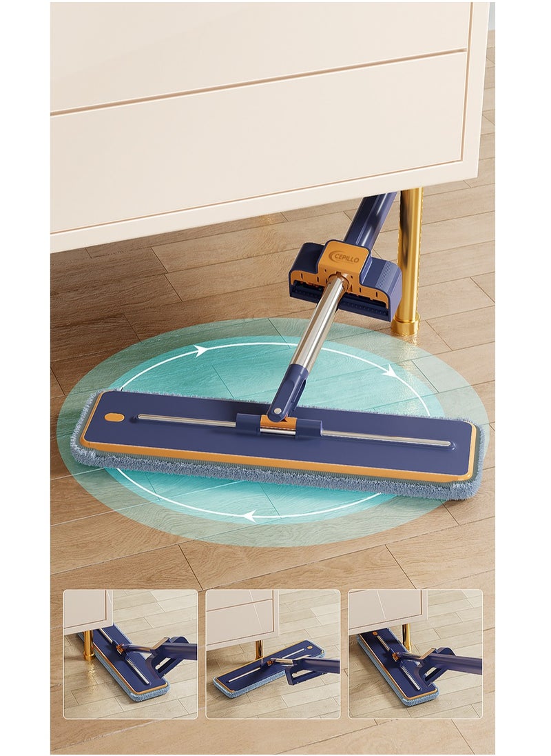 Hands Free Flat Mop | Microfiber Cloth With Self Squeezing Water |  Wet & Dry | Washable Pads | 360° Rotating Mop | All Kinds Of Floor Cleaning - 42 cm DARK BLUE CP615 - pzsku/ZDC2B710BD8FECC162C03Z/45/_/1706340664/56b6ff17-8f3a-40bc-82ec-0d1b76391a13
