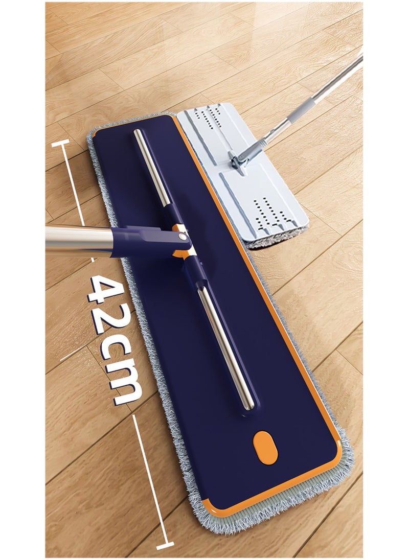 Hands Free Flat Mop | Microfiber Cloth With Self Squeezing Water |  Wet & Dry | Washable Pads | 360° Rotating Mop | All Kinds Of Floor Cleaning - 42 cm DARK BLUE CP615 - pzsku/ZDC2B710BD8FECC162C03Z/45/_/1706340704/631c54fb-93d6-4818-9300-6edfcf14987e