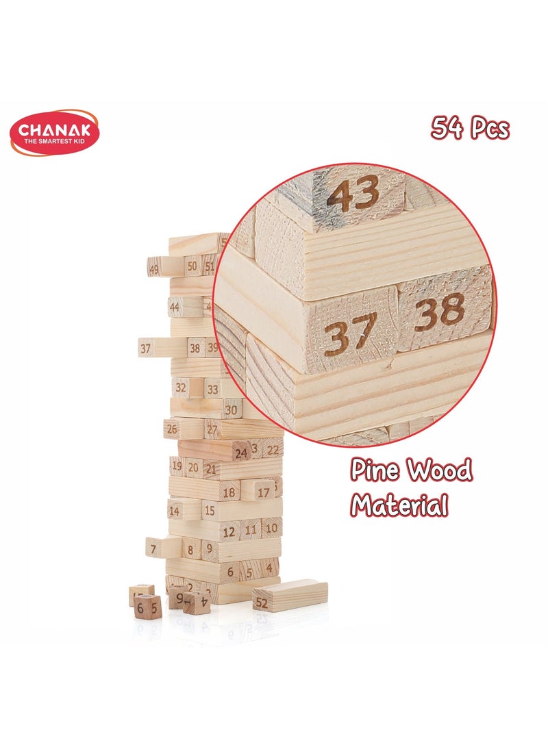 Chanak Wooden Tumbling Tower Game, Wooden Blocks Stacking Tower Game Puzzle Game for Adults and Kids - Image 4