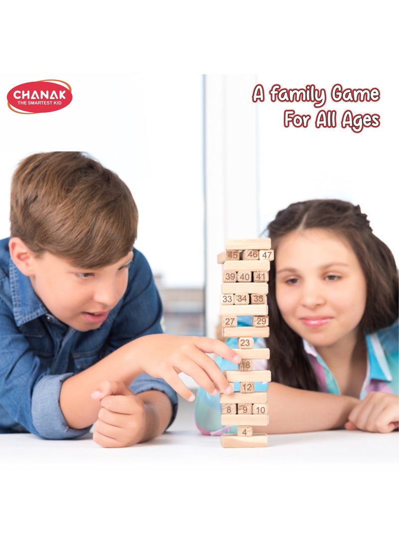 Chanak Wooden Tumbling Tower Game, Wooden Blocks Stacking Tower Game Puzzle Game for Adults and Kids - Image 5